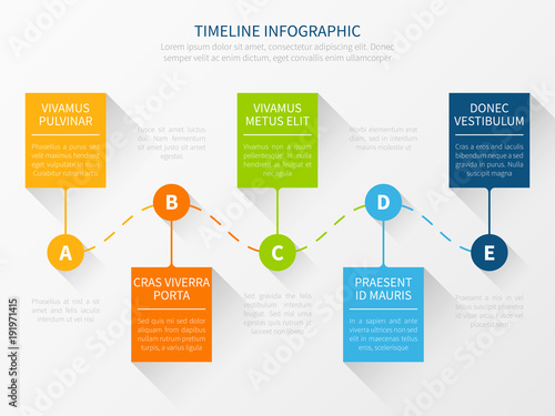 Modern vector timeline. Workflow chart infographic concept for marketing presentation