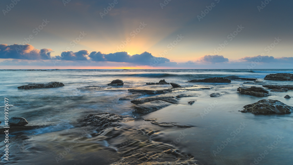 Sunrise Seascape and Sun Rays Sunrise Seascape and Sun Rays