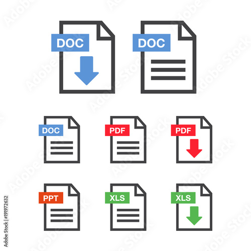 Icon paper file. File Icons. Document icon set