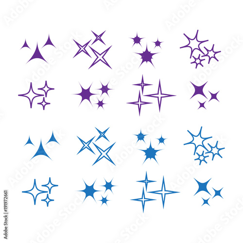 Icon sparkle line. Bright firework, decoration twinkle, shiny flash