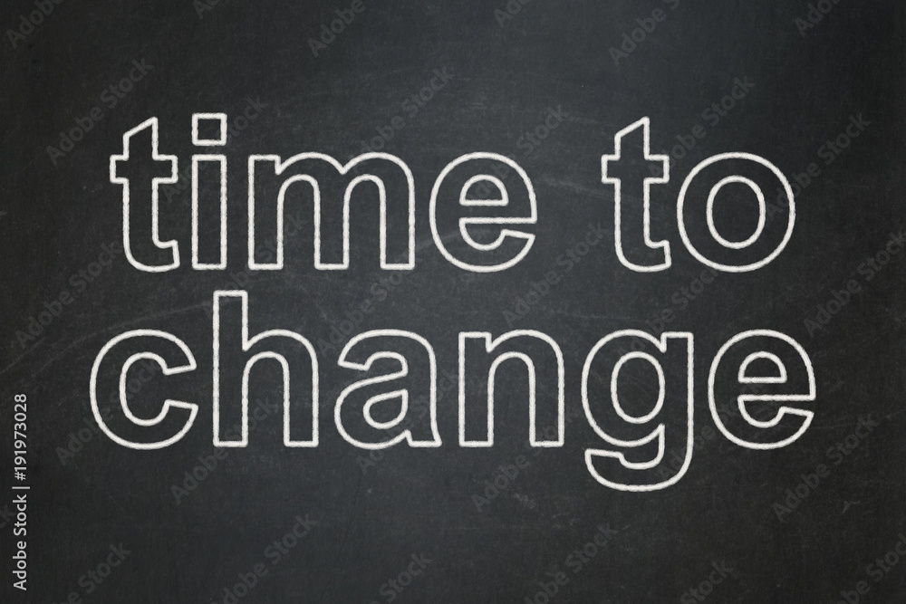 Obraz premium Time concept: text Time to Change on Black chalkboard background