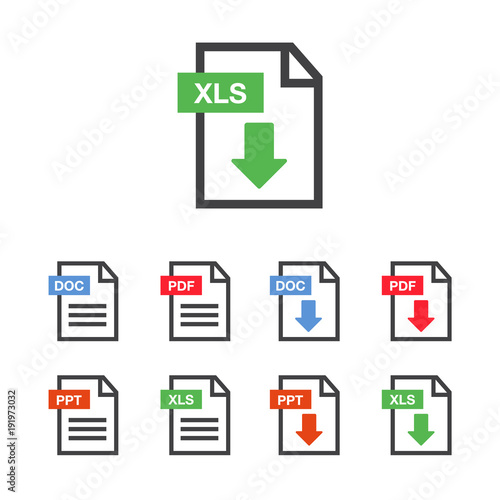 File Icons. File Icons line style illustration. Document icon set