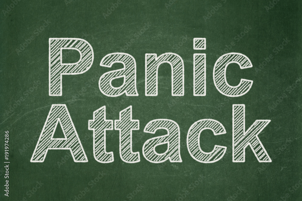 Health concept: text Panic Attack on Green chalkboard background Health concept: text Panic Attack on Green chalkboard background