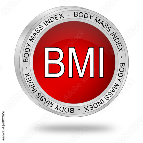 BMI - Body Mass Index Button - 3D illustration