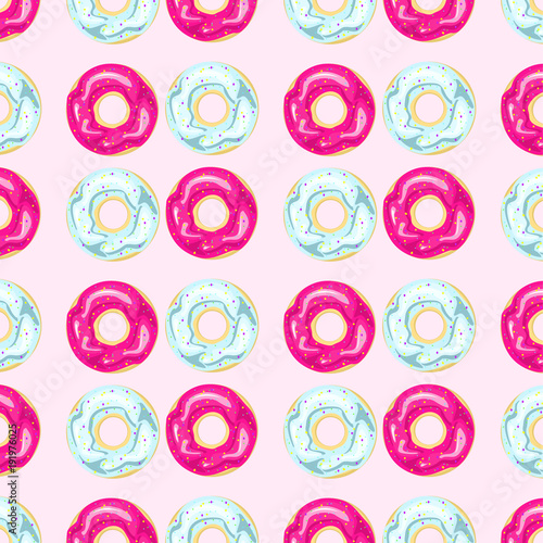 Pink and blue donut pattern