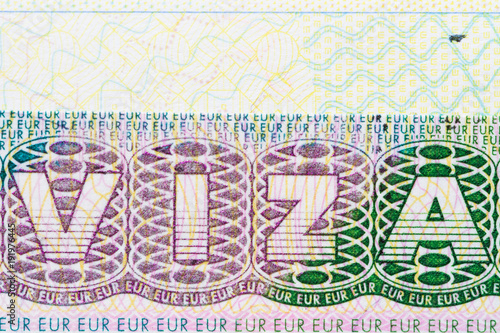 Wallpaper Mural Schengen visa in passport. Closeup Torontodigital.ca