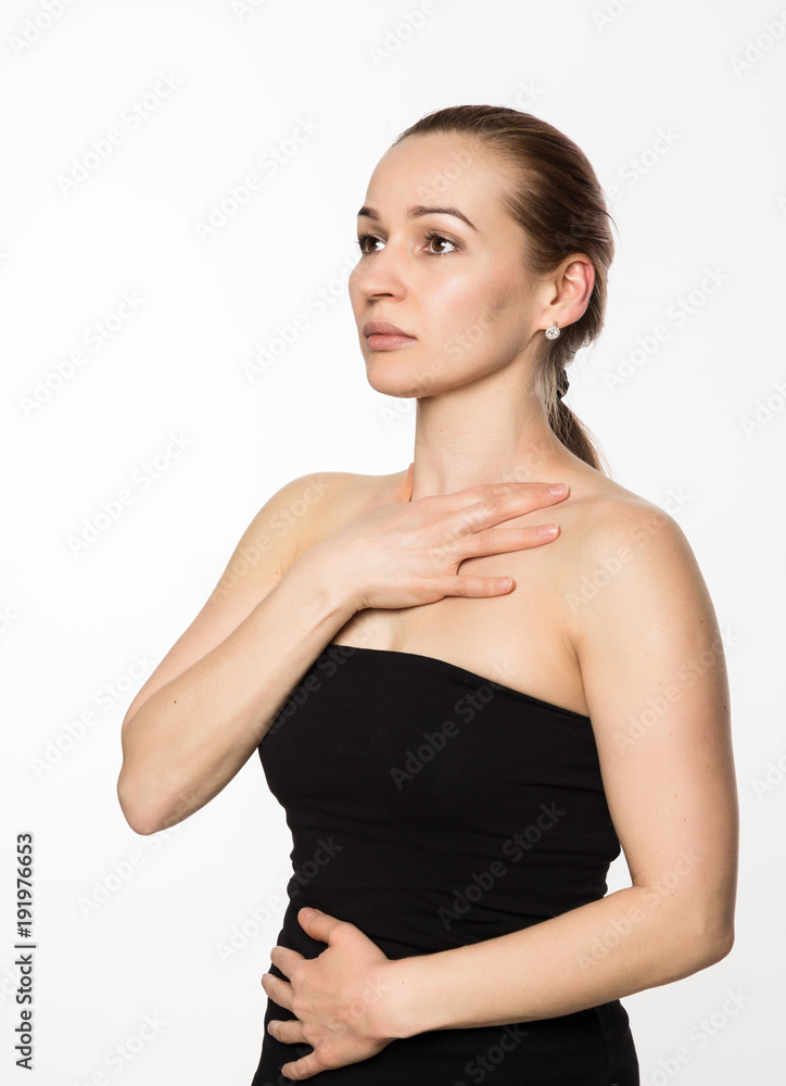 gymnastics for a face, woman doing anti-aging exercises. beauty and health concept gymnastics for a face, woman doing anti-aging exercises. beauty and health concept