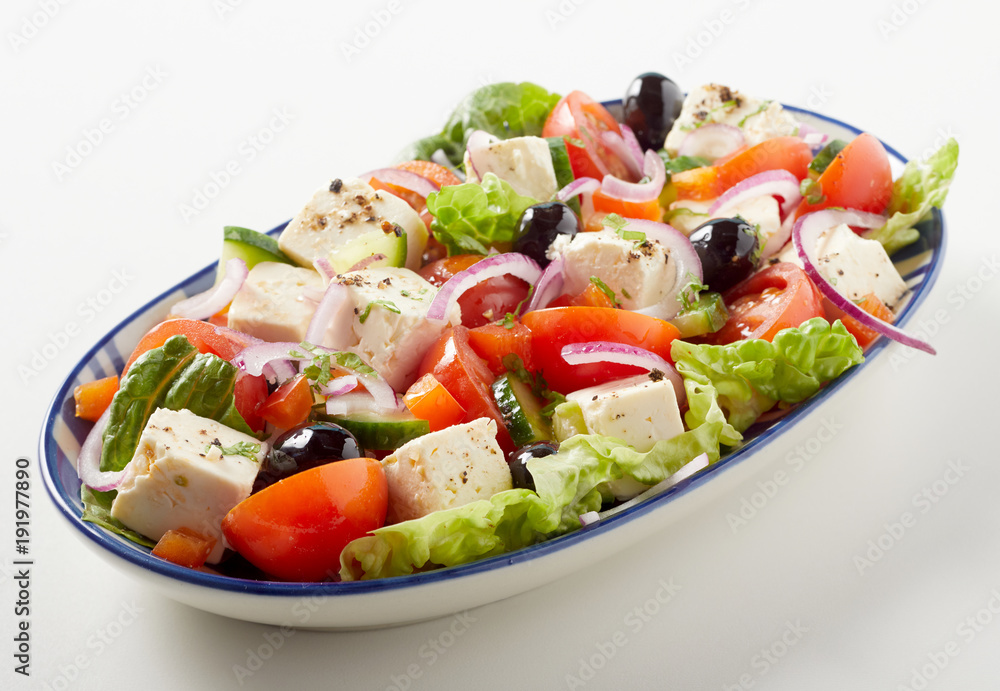 Greek salad with feta cheese and olives Greek salad with feta cheese and olives