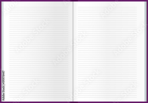 Lined notebook sheets of paper. Notepad background