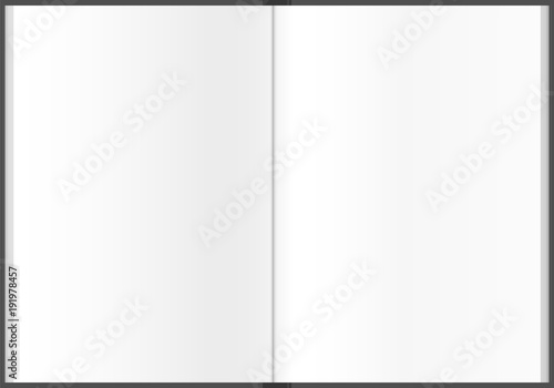 Blank white paper notebook. Sketchbook background design