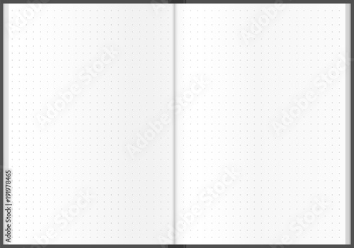 Dotted sheet notebook design illustration. Paper background