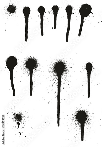 Spray Paint High Detail Drip Dots Abstract Vector Backgrounds Set 01