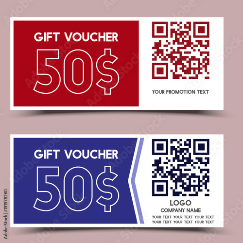 gift voucher coupon with qr code