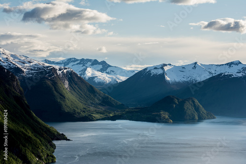 Beautiful view over the norwegian fjords  this scandinavian country have many amazing fjords