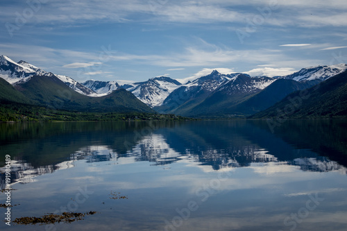 Fototapeta Naklejka Na Ścianę i Meble -  Beautiful view over the norwegian fjords, this scandinavian country have many amazing fjords