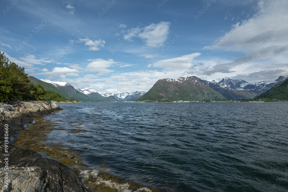 Beautiful view over the norwegian fjords, this scandinavian country have many amazing fjords