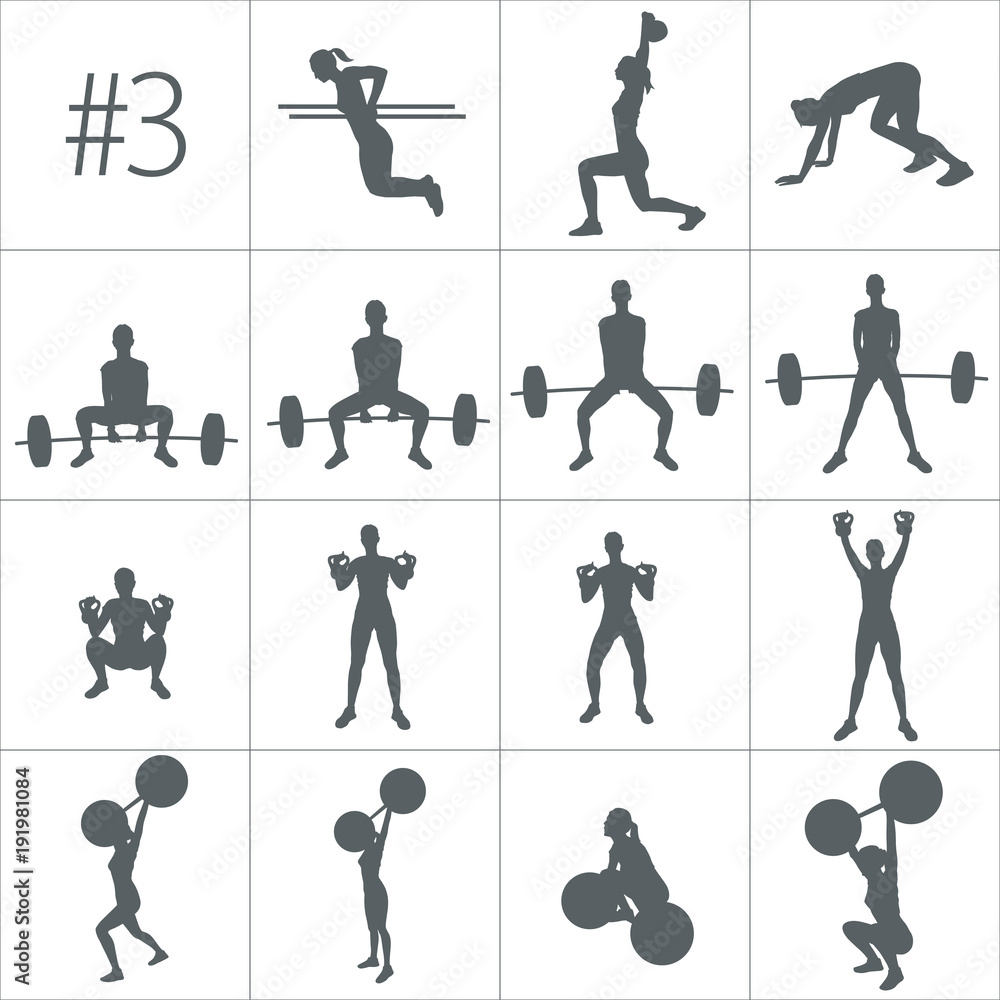 Naklejka premium CrossFit Woman new Big Set