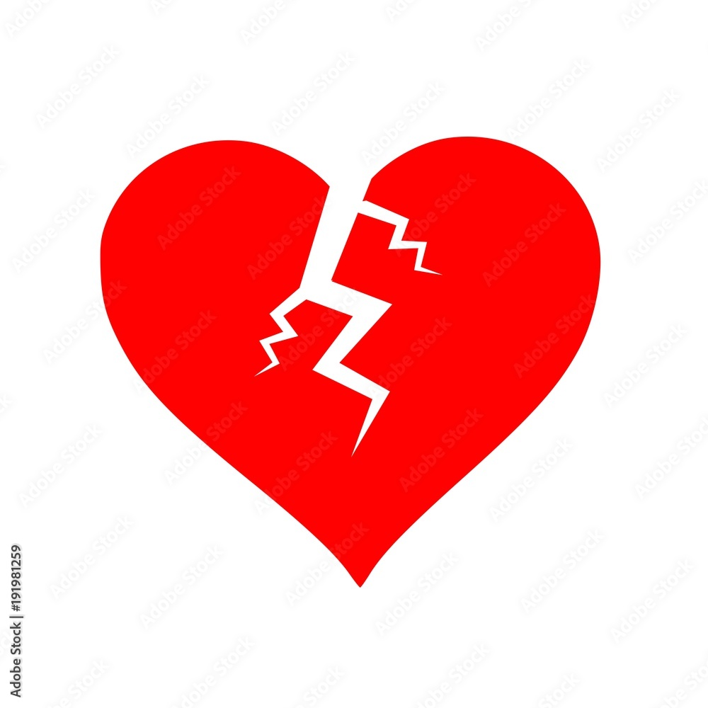 Beautiful icon of broken heart vector Beautiful icon of broken heart vector