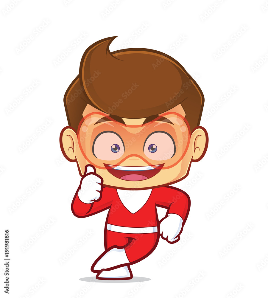 Clipart picture of a superhero cartoon character leaning on an empty block Clipart picture of a superhero cartoon character leaning on an empty block