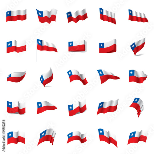 Chile flag, vector illustration