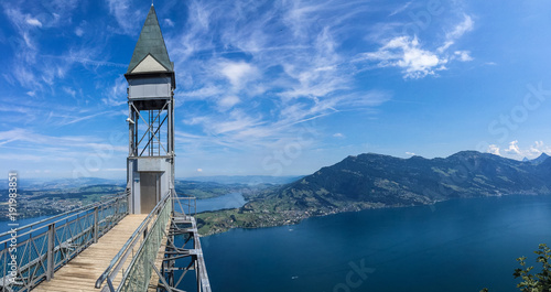Fototapeta Naklejka Na Ścianę i Meble -  Hammetschwand lift, Bürgenstock, Lucerne, Nidwalden, Lake Lucerne Hammetschwand lift, Bürgenstock, Luzern, Nidwalden, Vierwaldstättersee