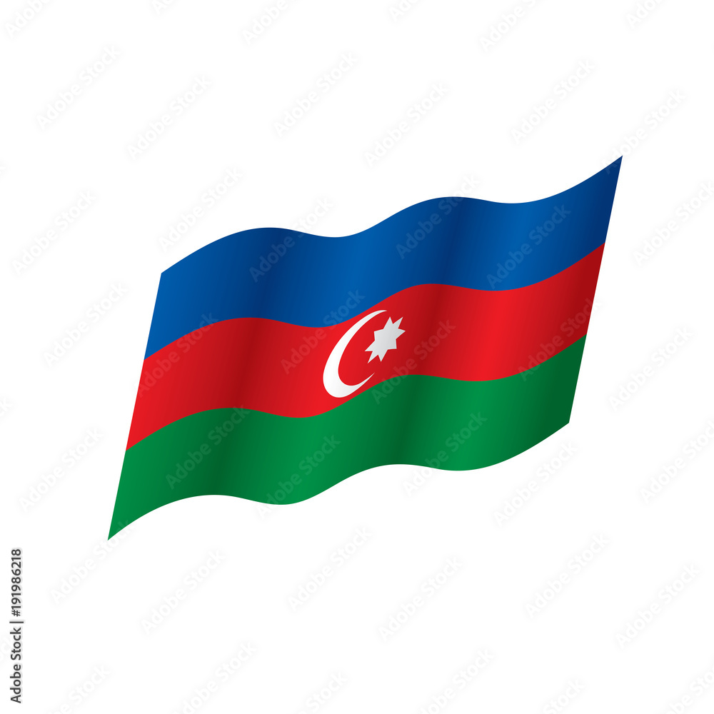 Obraz premium Azerbaijan flag, vector illustration