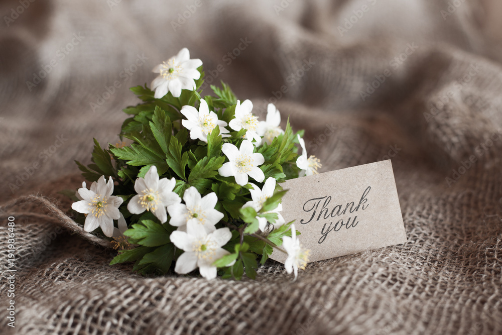 bouquet of spring anemones with a