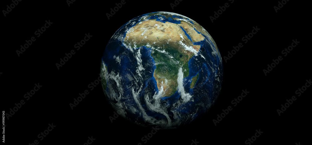 Extremely detailed and realistic high resolution 3D illustration of planet earth. Shot from space. Elements of this image have been furnished by Nasa.