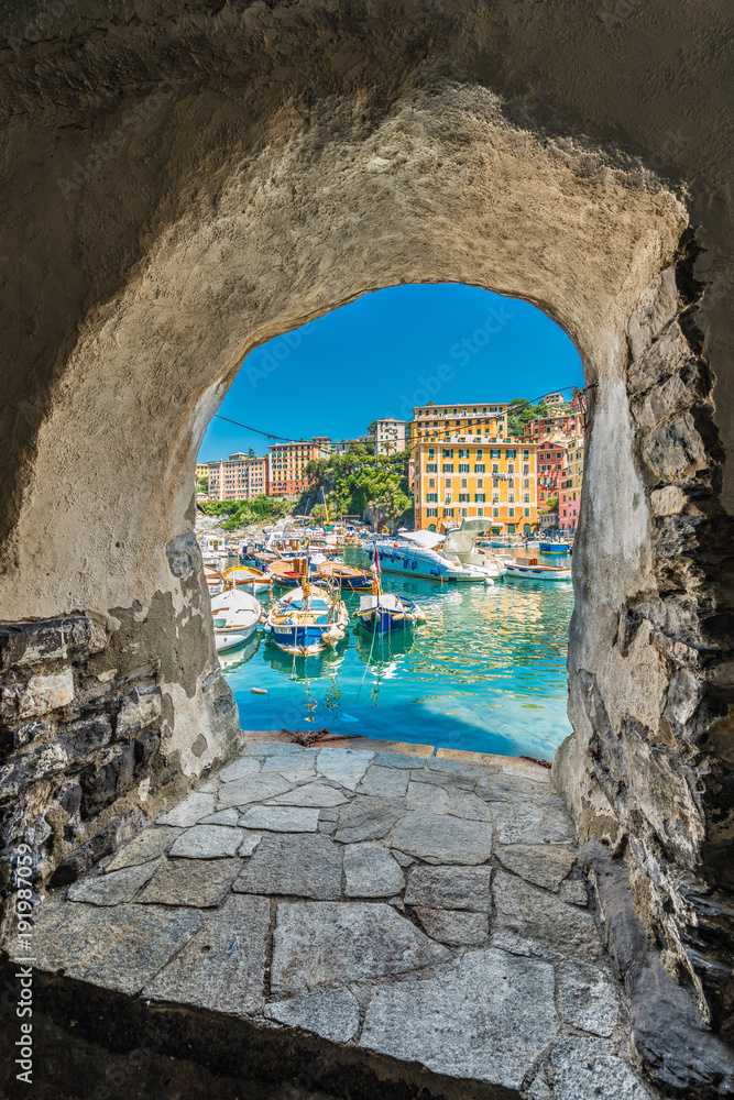 Camogli in Cinque Terre, Liguria, Italy.