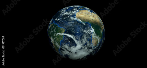 Extremely detailed and realistic high resolution 3D illustration of planet earth. Shot from space. Elements of this image have been furnished by Nasa.