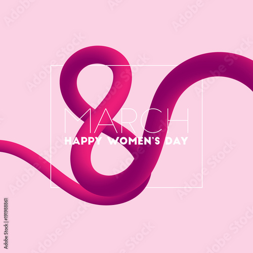 Happy Women's Day. March 8 blended interlaced greeting card design