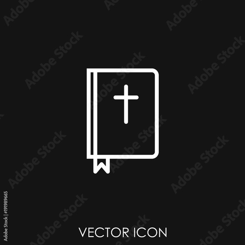 Bible holy book with cross icon