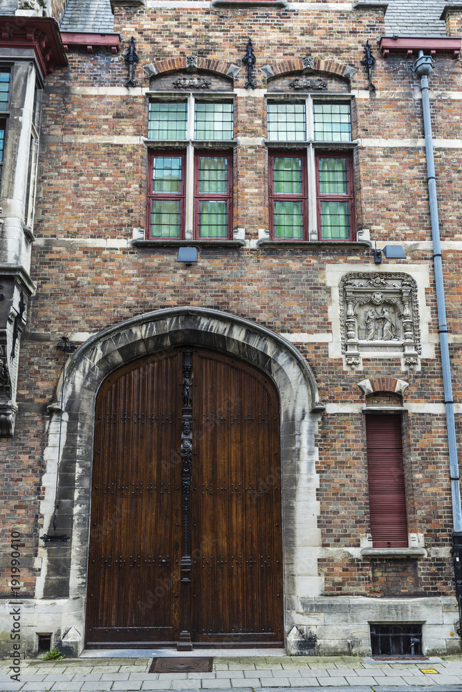 Old historic building in the medieval city of Bruges, Belgium Old historic building in the medieval city of Bruges, Belgium
