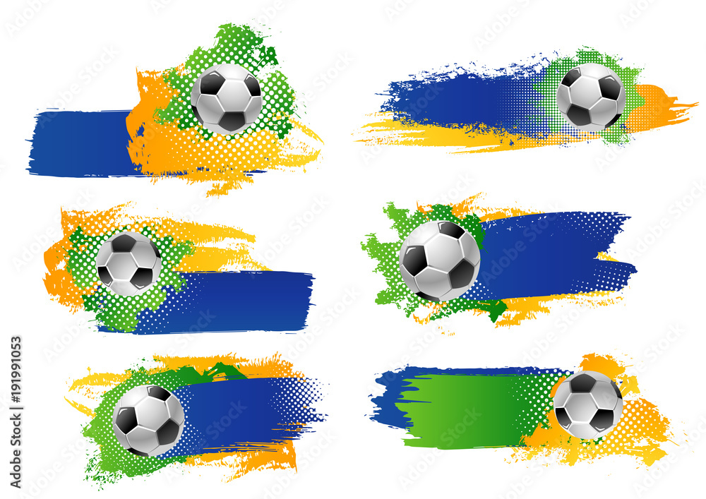 Naklejka premium Vector soccer football ball sport game backdrops