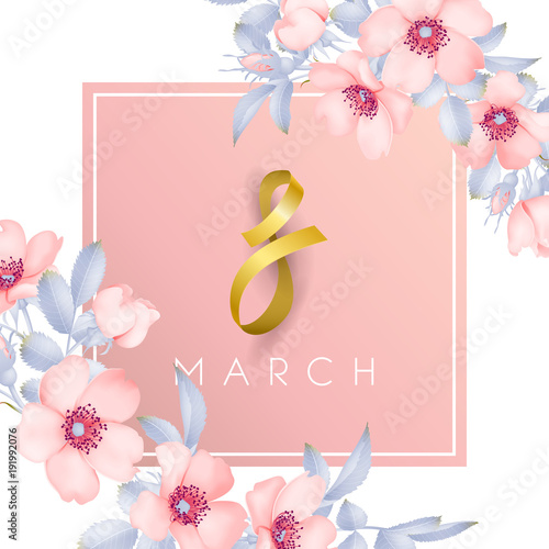 8 march vector card