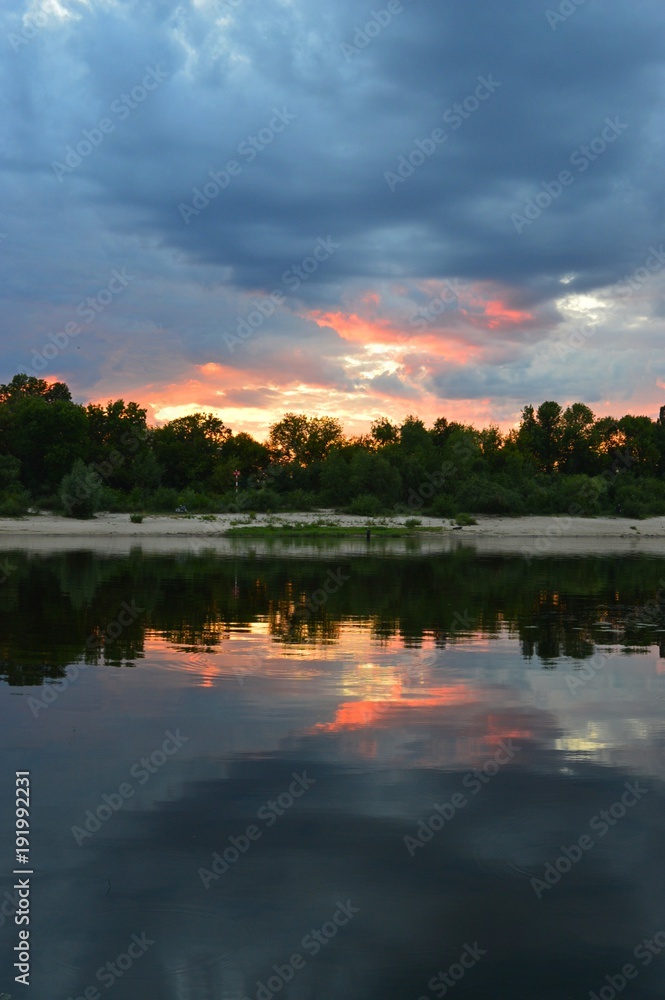 Naklejka premium watercolor sunset