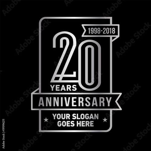 20th anniversary logo. Vector and illustration.
