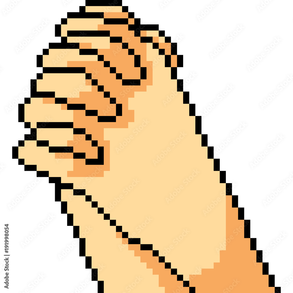 Fototapeta premium vector pixel art hand gesture pray