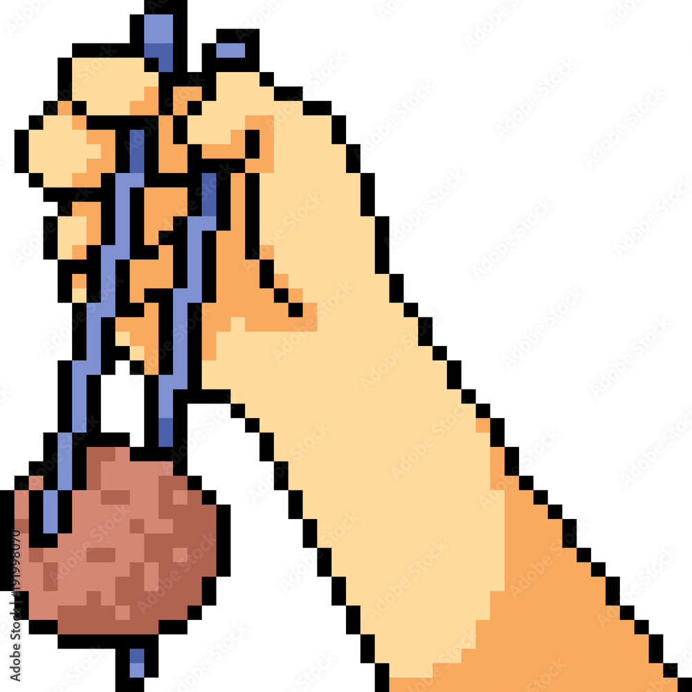 vector pixel art hand gesture meatball eat vector pixel art hand gesture meatball eat