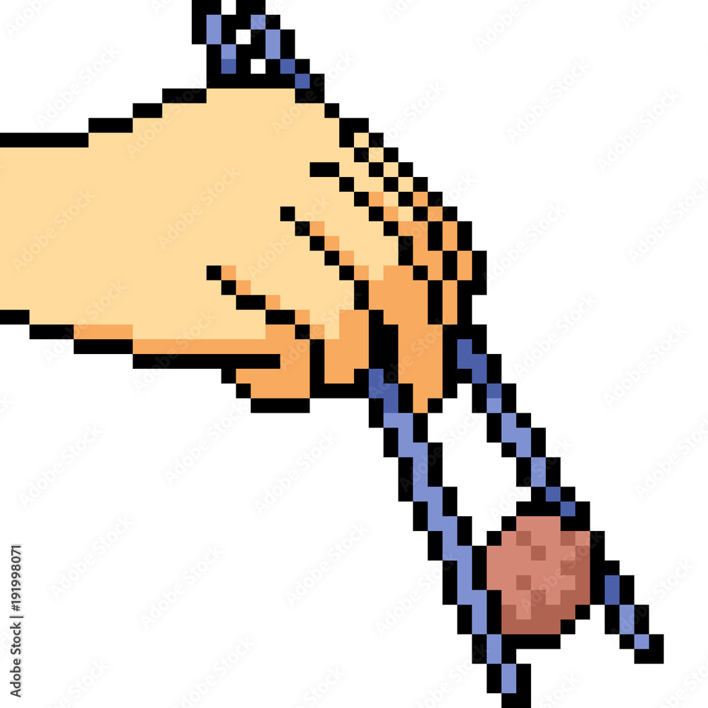 vector pixel art hand gesture meatball eat