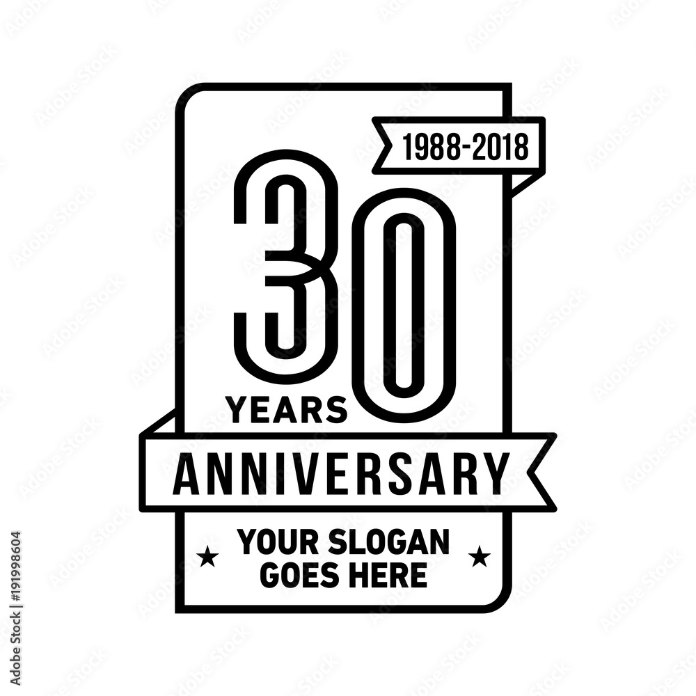 Fototapeta premium 30th anniversary logo. Vector and illustration. 