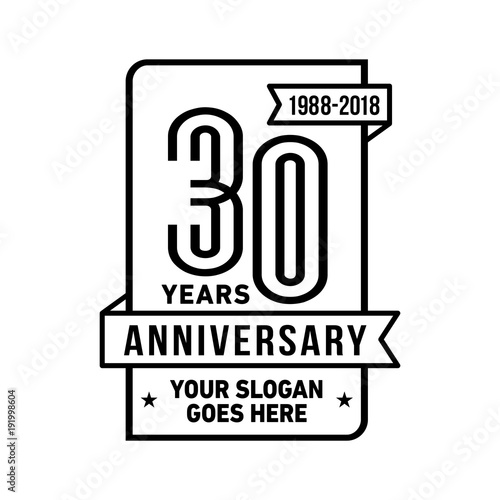 30th anniversary logo. Vector and illustration.
