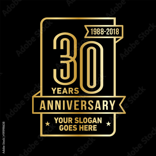 30th anniversary logo. Vector and illustration.
