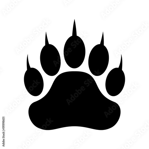 Paw print. Bear. Vector