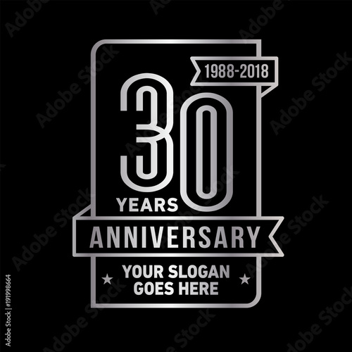 30th anniversary logo. Vector and illustration.

