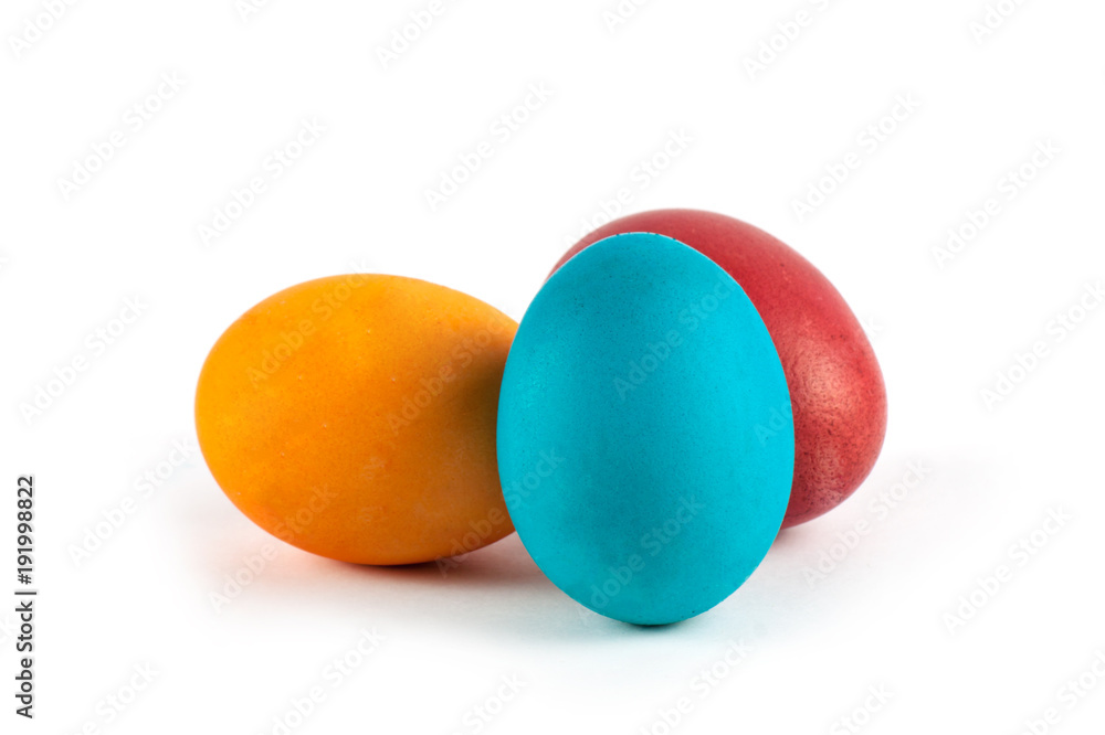 Colorful eggs on white background Colorful eggs on white background