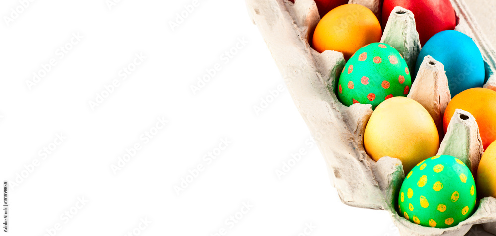 Colorful eggs on white background Colorful eggs on white background