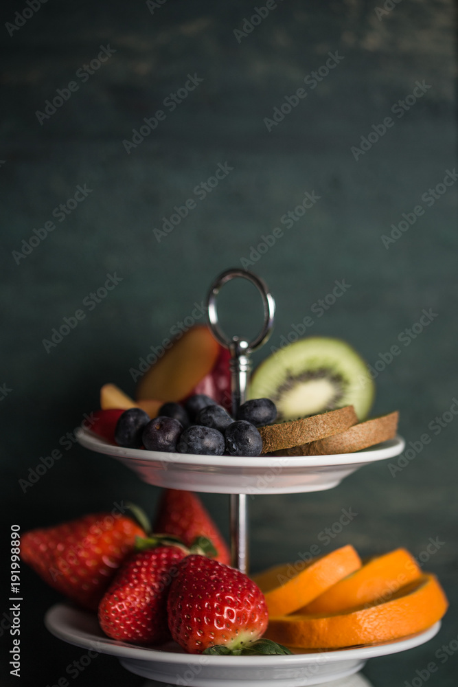 Früchte Etagere Stock Photo | Adobe Stock