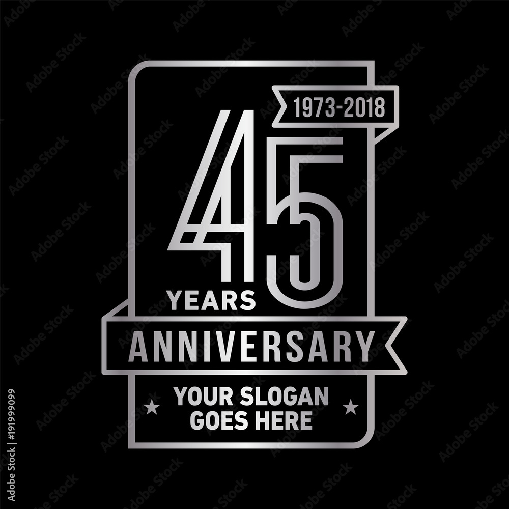 45th anniversary logo. Vector and illustration.
45th anniversary logo. Vector and illustration.