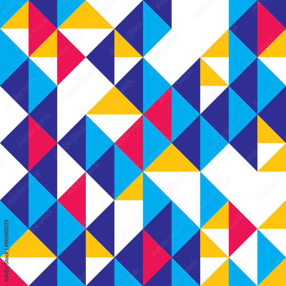 Triangles and rhombs geometric abstract trendy seamless pattern, vector funky background. Usable for fabric, wallpaper, wrapping, web and print. Triangles and rhombs geometric abstract trendy seamless pattern, vector funky background. Usable for fabric, wallpaper, wrapping, web and print.